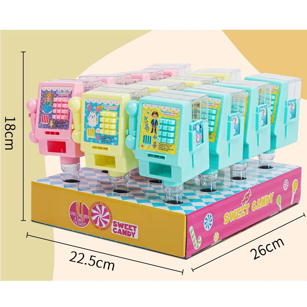 Huiye 2025 New Plastic Toys Mini Telephone Candy Machine Toys Hard Candy for Kids