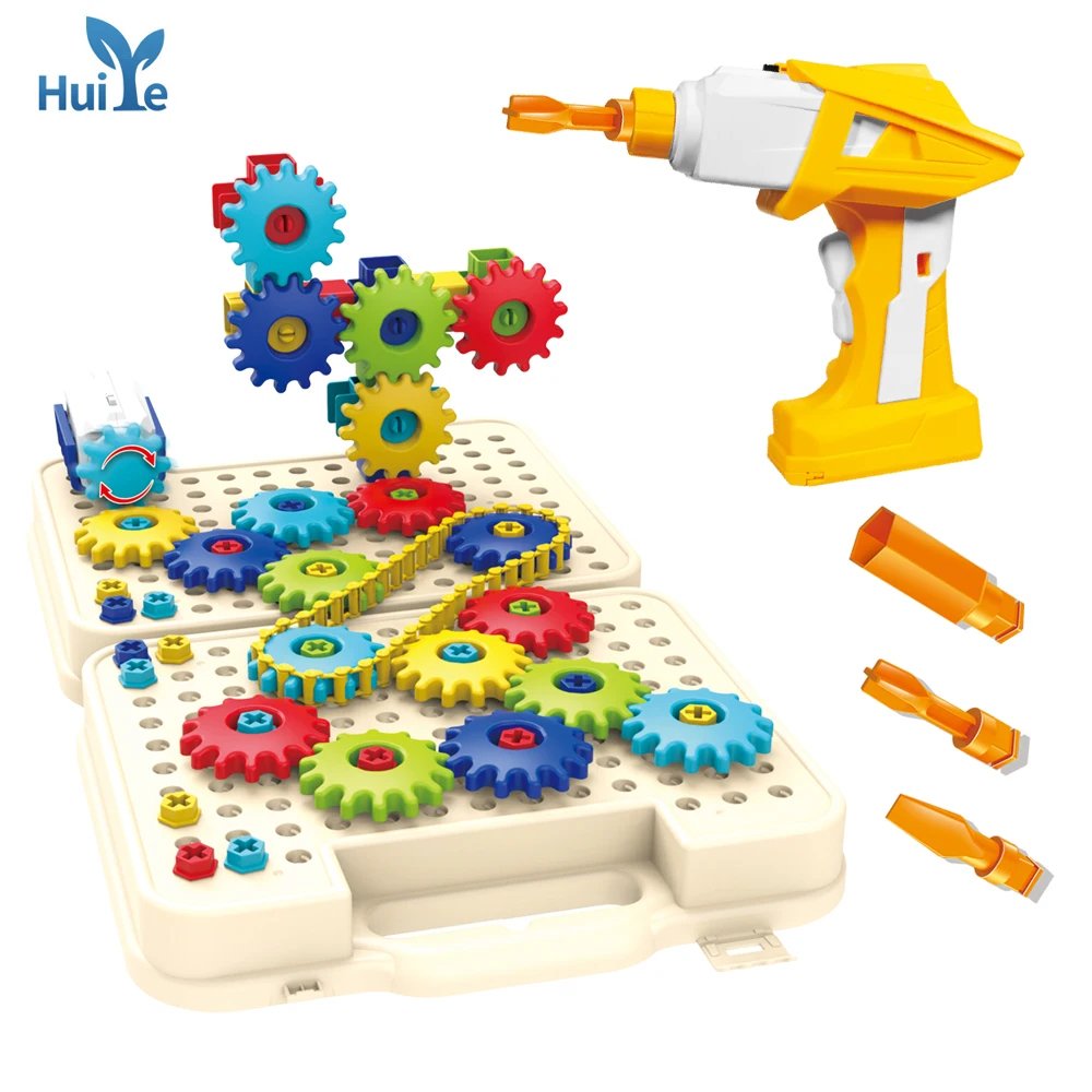 Huiye DIY Electric Educational Building Block Set Kids Toys with Plastic Window Box