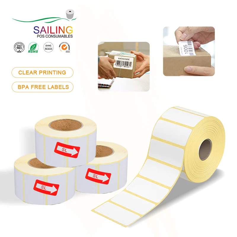 Evergreen Adhesive-Thermal-Label-80Mm 53 X 19Mm 25*43 100X 100 2X10 Thermal Label Roll