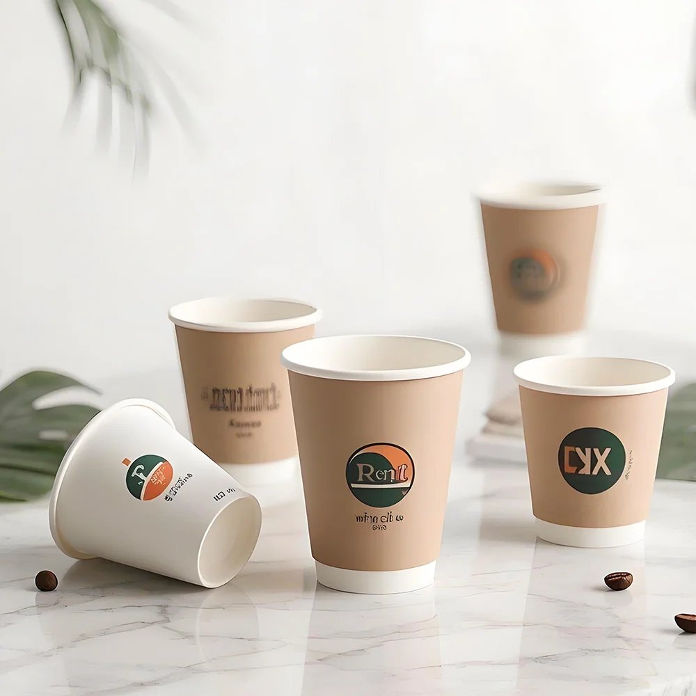 Customizable 8oz 14oz 16oz Double Wall Biodegradable Disposable Hollow Cup Milk Tea Coffee Single Wall 3oz Custom Wine Craft