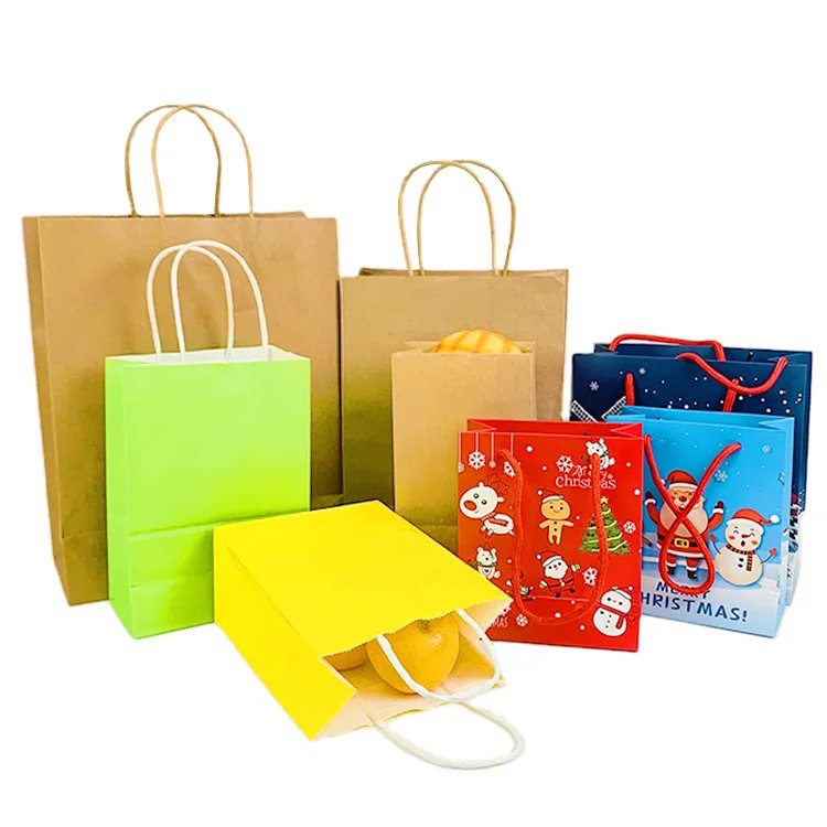 Oem logo Customized High Quality Cardboard Kraft Thick Shopping Retail Carry Bags Promotional Paper Bag with Handle for Business
