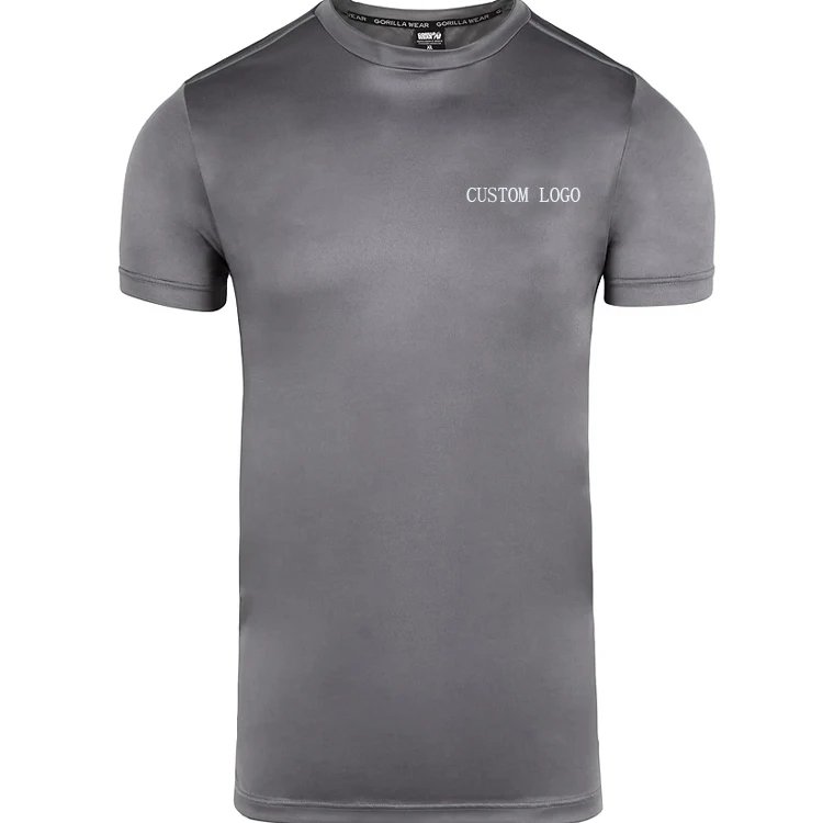 Quick Dry Men&apos;s Sports T-shirt Custom Logo Lightweight Fabric Breathable Swear-Wicking Gym T-shirt