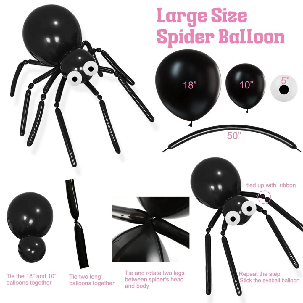 Black Pink Halloween Balloon Garland Arch Kit Halloween Party Decorations Supplies for Large Size Halloween Balloon Garland